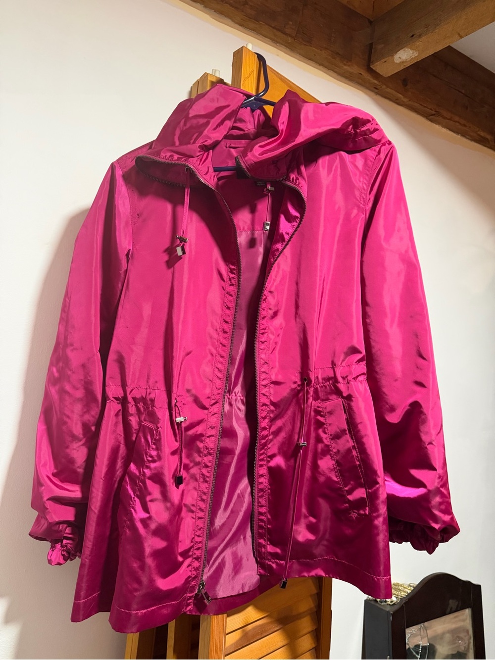 Women's Fuchsia Hooded london fog Jacket